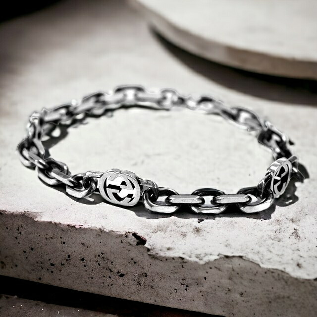 グッチ ブレスレット インターロッキングG sterling silver ユニセックス メンズ レディース 620798 J8400 0811 20cm GUCCI シルバー ギフト プレゼント 実用的