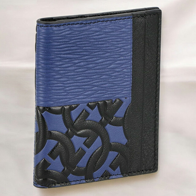 フェラガモ カードケース メンズ ブランド Ferragamo 661086 ブルー／ブラック 定期入れ 高級 おしゃれ プレゼント 実用的