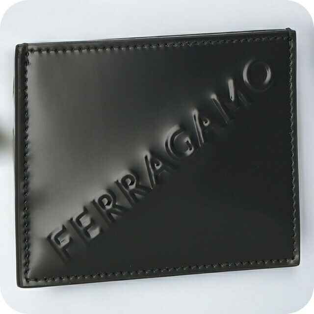 フェラガモ カードケース メンズ Ferragamo 661204CALF NER 764 207 ブラック 定期入れ ブランド 高級 おしゃれ プレゼント 実用的