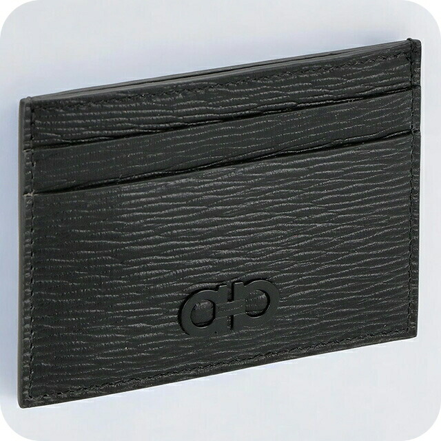 フェラガモ カードケース メンズ Ferragamo 66A387PEBBLE NER 733 364 ブラック 定期入れ ブランド 高級 おしゃれ プレゼント 実用的