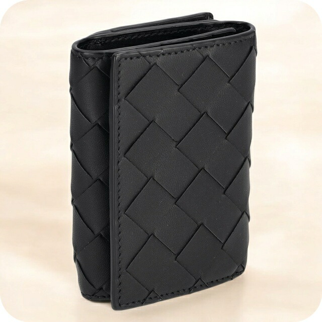 ボッテガ・ヴェネタ 三つ折り財布 メンズ レディース ブランド BOTTEGA VENETA 690568-V3UH2 ブラック ウォレット 高級 おしゃれ プレゼント 実用的