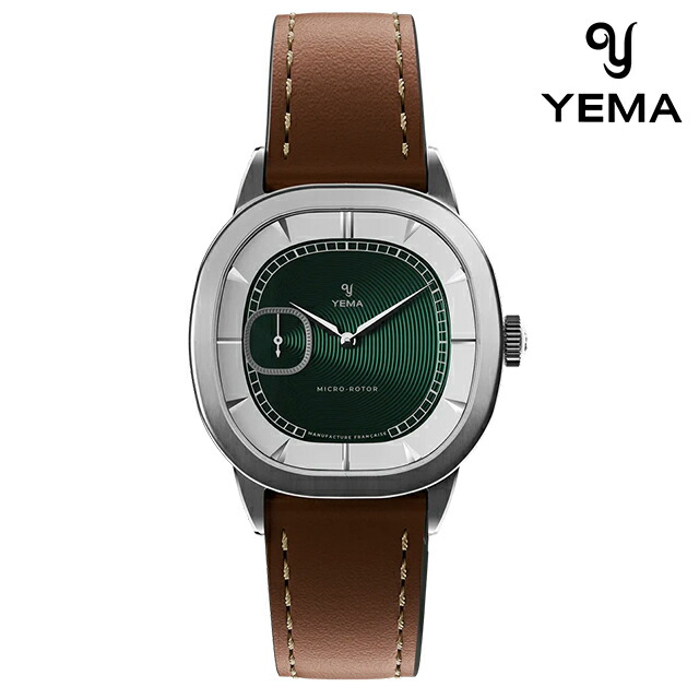 イエマ グランヴェル CMM.20 自動巻き 腕時計 ブランド メンズ YEMA 70.25.29.04.SN.L8 アナログ グリーン ブラウン フランス製 おしゃれ 防水 プレゼント 男性 実用的