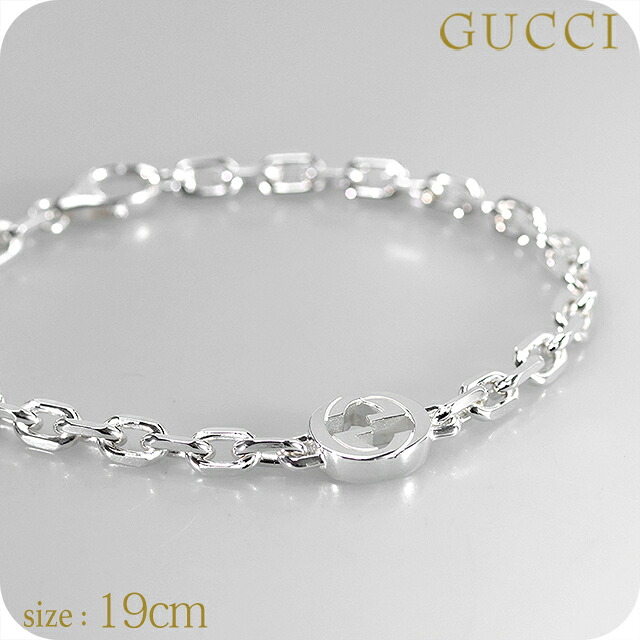 グッチ ブレスレット メンズ GUCCI インターロッキング チェーン 796351-J8400-8106-19 シルバー アクセサリー 腕輪 ジュエリー ブランド 高級 おしゃれ プレゼント 男性 実用的 かっこいい