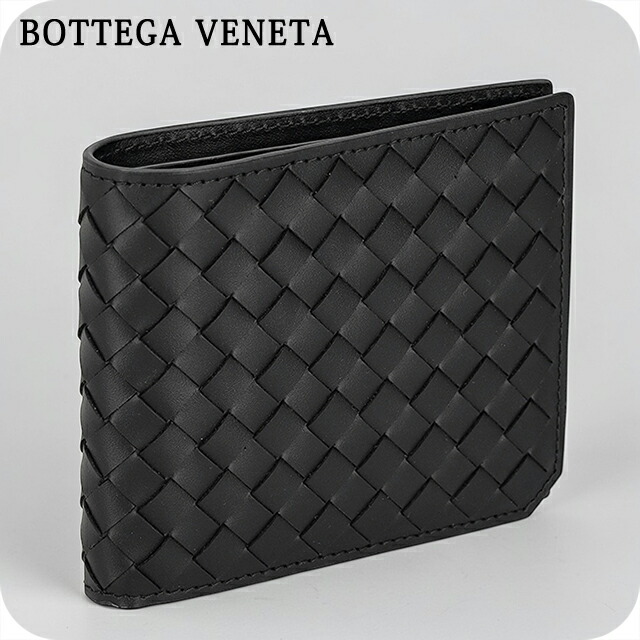 ボッテガ・ヴェネタ 二つ折り財布 二折財布 メンズ ブランド BOTTEGA VENETA レザー Italy 796966-V69G1 8803 ブラック