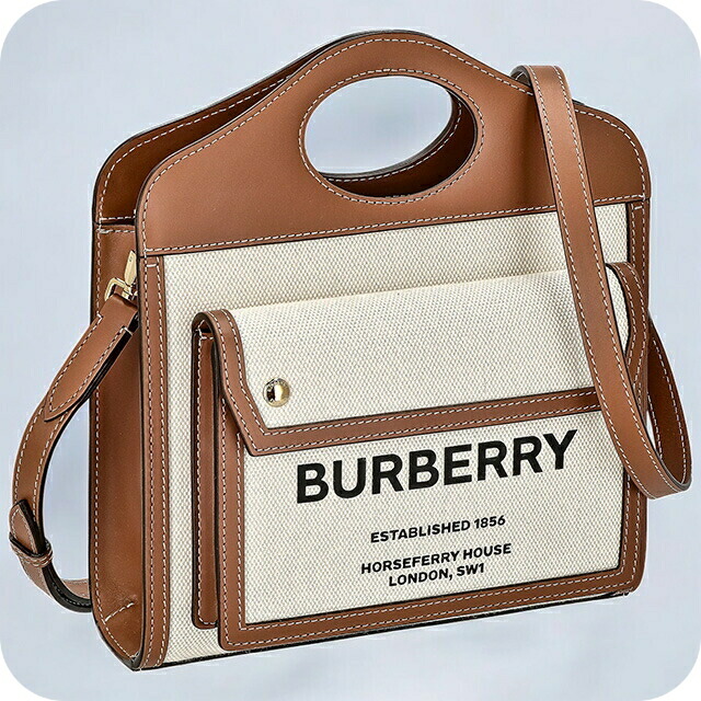 バ－バリ－ ハンドバッグ レディース BURBERRY 8039361 ブラウン 軽量 小さめ 手提げ ブランド 高級 おしゃれ プレゼント 女性 実用的 かわいい