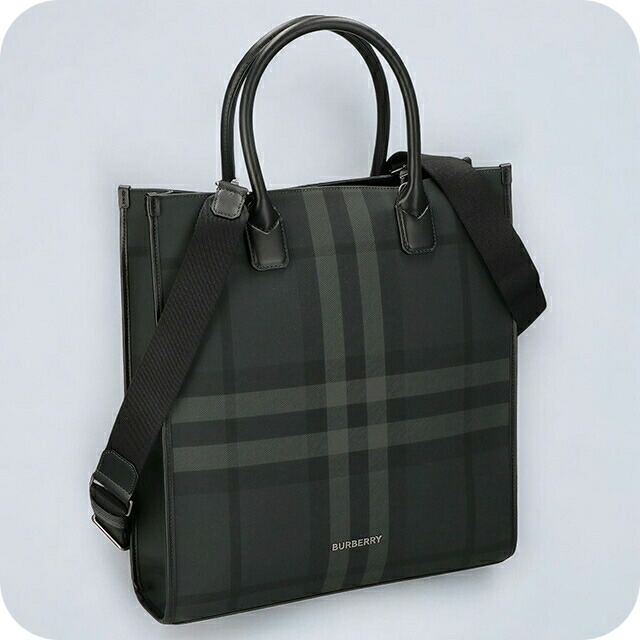 バ－バリ－ トートバッグ メンズ BURBERRY チェック 8062951 ブラック 軽量 手提げ ブランド 高級 おしゃれ プレゼント 男性 実用的 かっこいい