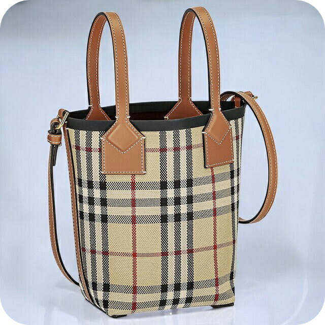 バ－バリ－ ハンドバッグ レディース BURBERRY チェック 8070461 ベージュ 軽量 小さめ 手提げ ブランド 高級 おしゃれ プレゼント 女性 実用的 かわいい