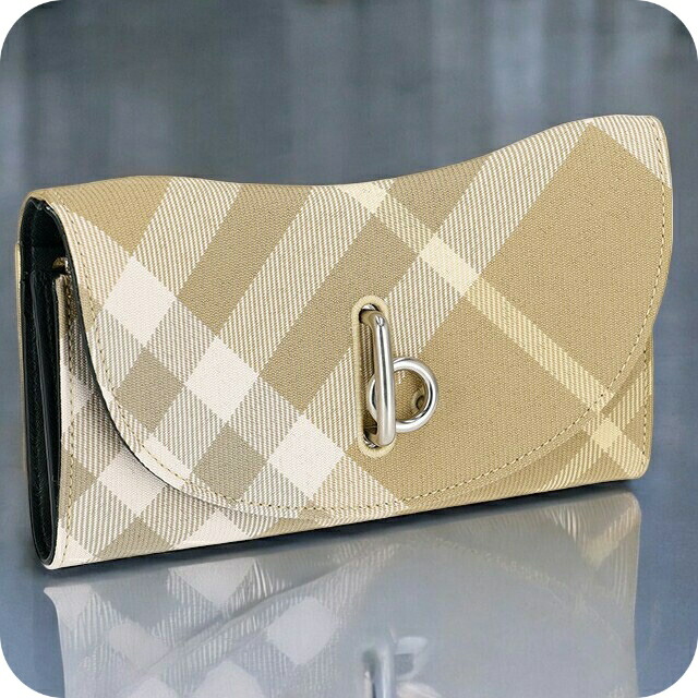 バ－バリ－ 長財布 レディース BURBERRY チェック 8081786 ベージュ系 ウォレット ブランド 高級 おしゃれ プレゼント 実用的