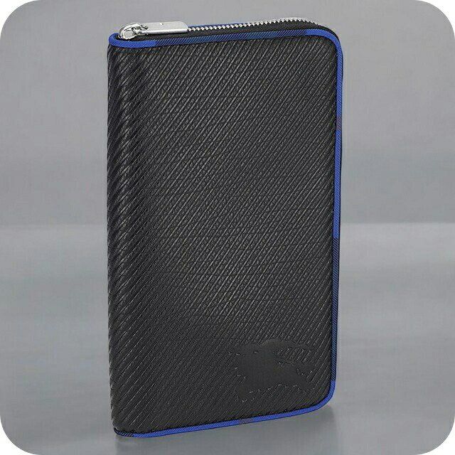 バ－バリ－ 長財布 メンズ BURBERRY 8085244 ブラック ブルー ウォレット ブランド 高級 おしゃれ プレゼント 実用的