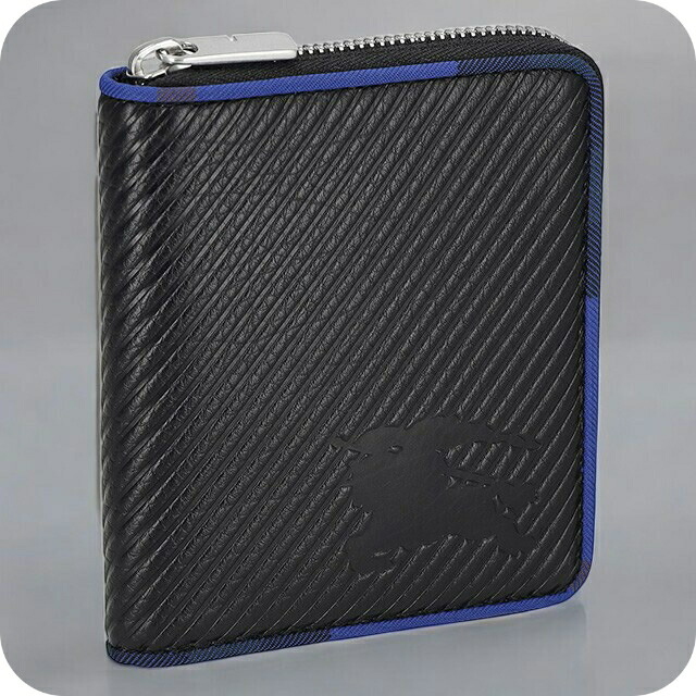 バ－バリ－ 二つ折り財布 メンズ レディース BURBERRY 8088850 ブラック ブルー ウォレット ブランド 高級 おしゃれ プレゼント 実用的