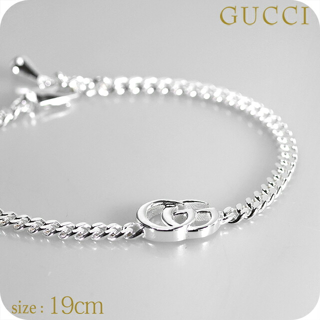 グッチ ブレスレット メンズ GUCCI ダブルG チェーン 814917-J8400-8106-19 シルバー アクセサリー 腕輪 ジュエリー ブランド 高級 おしゃれ プレゼント 男性 実用的 かっこいい