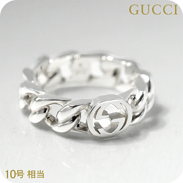 グッチ リング メンズ レディース ブランド GUCCI インターロッキング 10サイズ ロゴ 843972 J8400 0818 シルバー アクセサリー