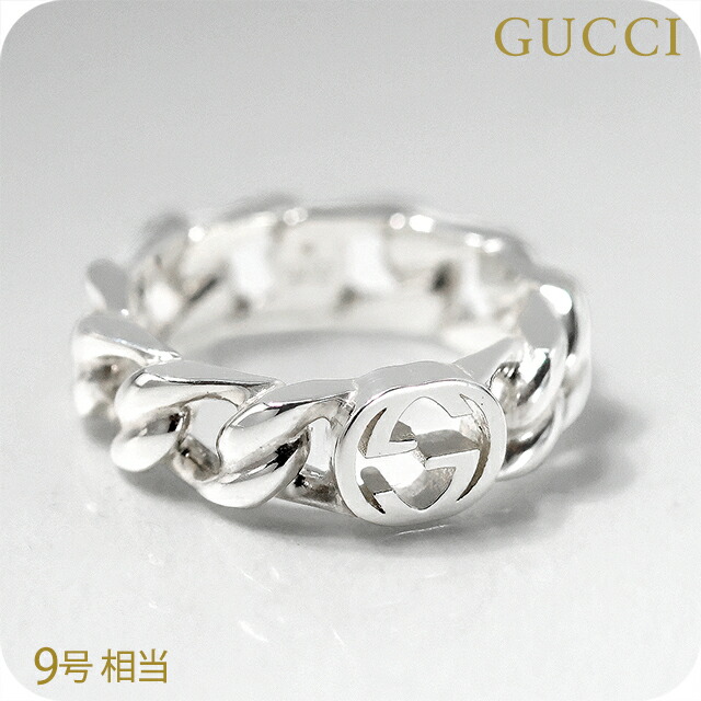 グッチ リング メンズ レディース ブランド GUCCI インターロッキング 9サイズ ロゴ 843972 J8400 0818 シルバー アクセサリー