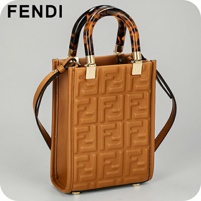 フェンディ ハンドバッグ レディース ブランド FENDI レザー ITALY 8BS051-0AMCI F0NYJ ブラウン 軽量 小さめ 手提げ 高級 おしゃれ プレゼント 女性 実用的 かわいい