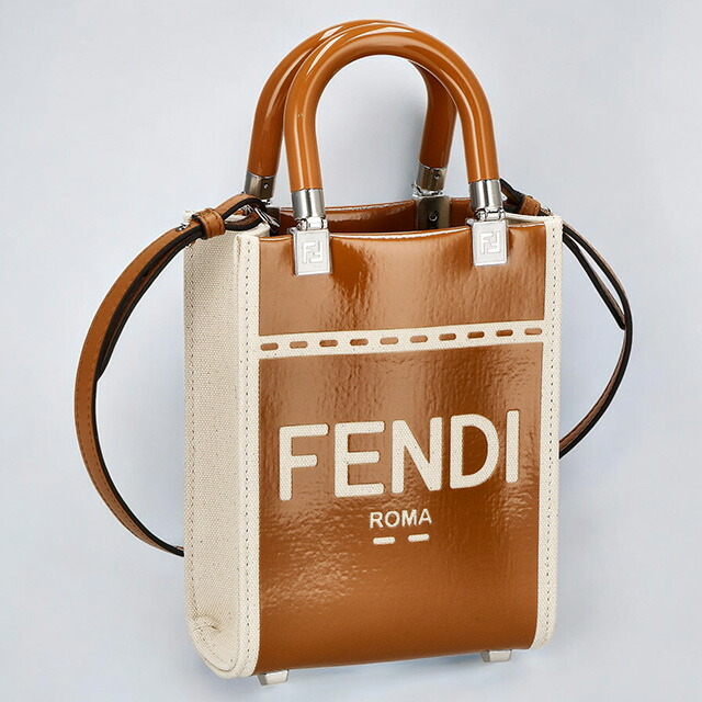 フェンディ ハンドバッグ レディース FENDI 8BS0510ANT7 F1LG2 ブラウン アイボリー 軽量 小さめ 手提げ ブランド 高級 おしゃれ プレゼント 女性 実用的 かわいい
