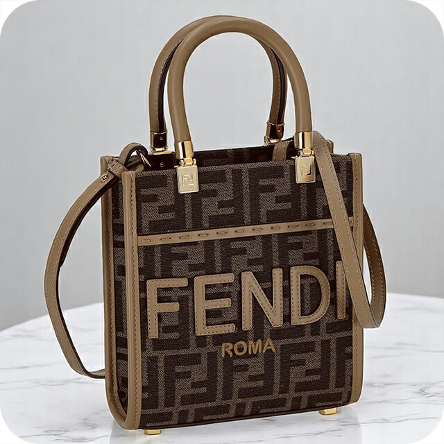 フェンディ ハンドバッグ レディース ブランド FENDI 8BS092-0ALP3 ブラウン 軽量 小さめ 手提げ 高級 おしゃれ プレゼント 女性 実用的 かわいい