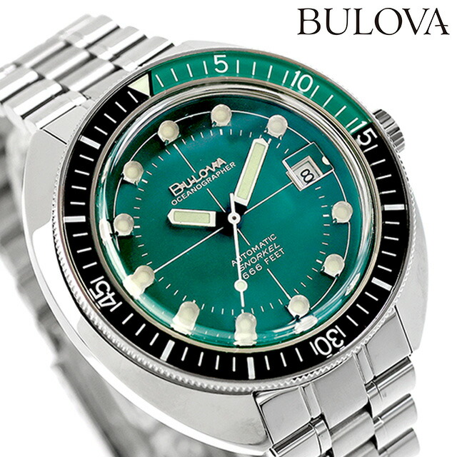 ブローバ アーカイブスシリーズ オーシャノグラファー “デビルダイバー” 自動巻き 腕時計 ブランド メンズ BULOVA 96B322 アナログ グリーン おしゃれ 防水 プレゼント 男性 実用的