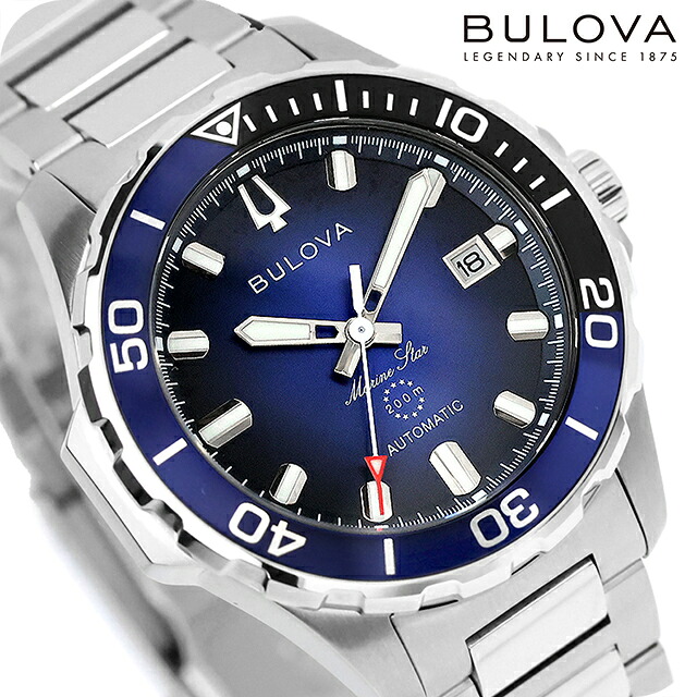ブローバ マリンスター 自動巻き 腕時計 ブランド メンズ BULOVA 98B466 アナログ ブルー おしゃれ 防水 プレゼント 男性 実用的