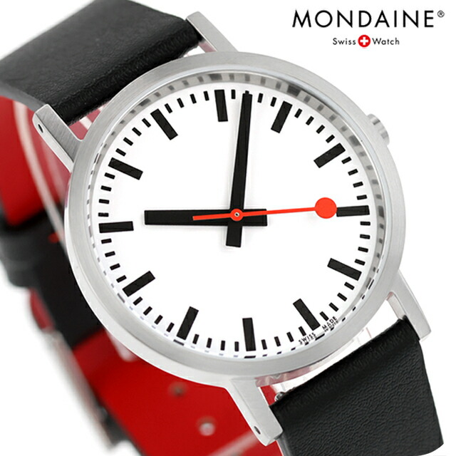 モンディーン クラシック ピュア クォーツ 電池式 腕時計 ブランド メンズ レディース MONDAINE A660.30314.16OMV アナログ ホワイト ブラック レッド 黒 スイス製 おしゃれ 防水 プレゼント 実用的
