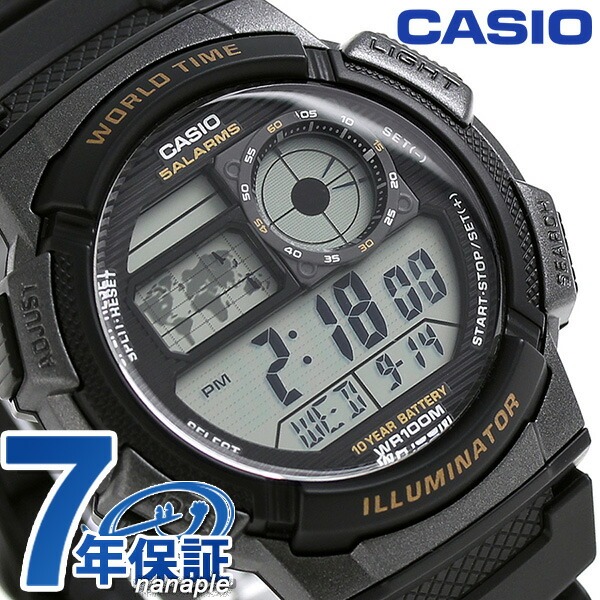 カシオ チプカシ スタンダード ワールドタイム AE-1000W-1AVDF CASIO 腕時計 ブラック 時計