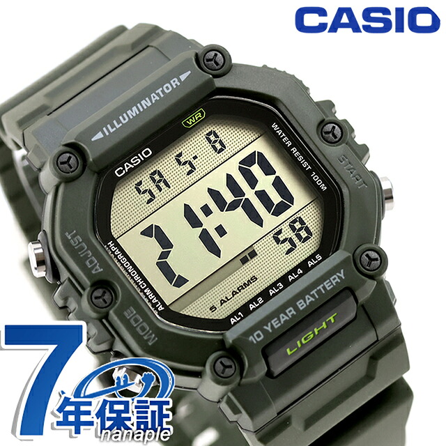 カシオ チープカシオ CASIO スタンダード クォーツ 電池式 AE-1600HX-3AV ロングストラップ 海外モデル メンズ チプカシ 腕時計 ブランド デジタル ベージュ グリーン おしゃれ 防水 小さい 軽い かわいい プレゼント 実用的