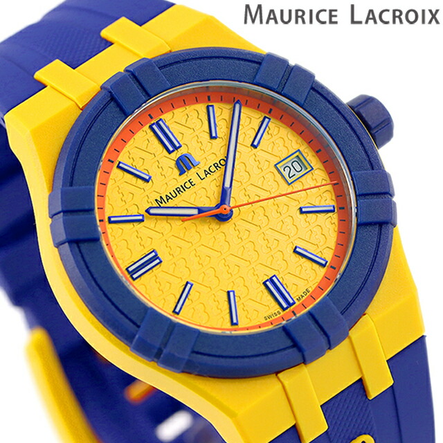 モーリスラクロア AIKON #tide Special Edition FIBA 3x3 40mm 腕時計 メンズ MAURICE LACROIX AI2008-68YZ8-800-0 アナログ イエロー ブルー ブランド おしゃれ 防水 プレゼント 男性 実用的