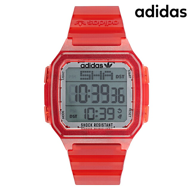 アディダス DIGITAL ONE GMT クオーツ 腕時計 メンズ レディース adidas AOST22051 デジタル レッド 赤 ブランド おしゃれ 防水 軽い 華奢 プレゼント 実用的