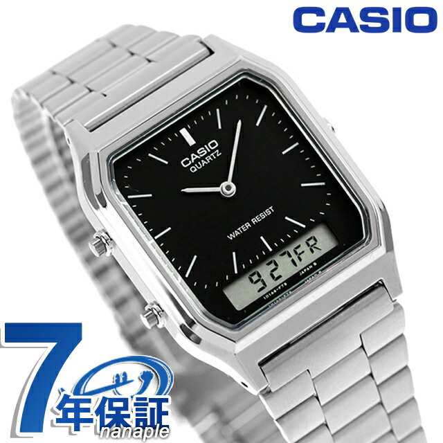 カシオ 腕時計 チープカシオ 海外モデル メンズ AQ-230A-1DDF CASIO ブラック チプカシ 時計 ブランド おしゃれ アナデジ アナログ デジタル 防水 小さい 軽い かっこいい プレゼント 男性 実用的 学生 受験生 受験用 試験用 受験対応