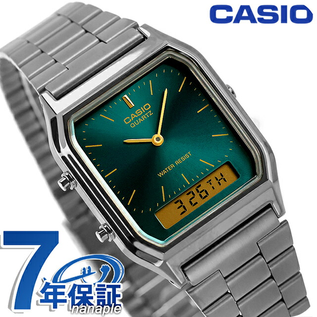 カシオ チープカシオ CASIO クラシック クォーツ 電池式 AQ-230EGG-3A ユニセックス チプカシ メンズ レディース 腕時計 ブランド カシオ casio アナデジ グリーン ガンメタ おしゃれ 防水 かわいい プレゼント 実用的