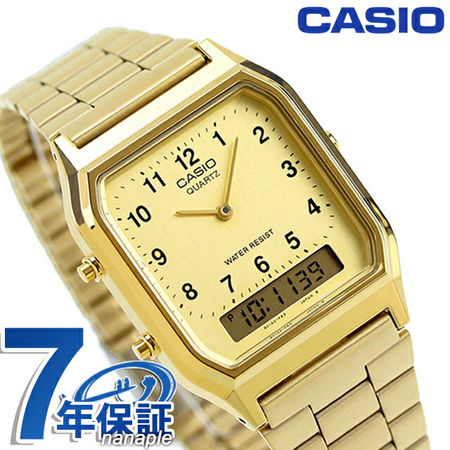 カシオ 腕時計 チープカシオ 海外モデル メンズ AQ-230GA-9BDF CASIO ゴールド チプカシ 時計 ブランド おしゃれ アナデジ アナログ デジタル 防水 小さい 軽い かっこいい プレゼント 男性 実用的 学生 受験生 受験用 試験用 受験対応