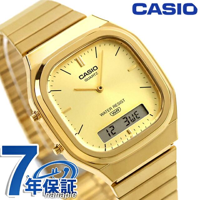カシオ チープカシオ CASIO CLASSIC クォーツ 電池式 AQ-240EG-9A ユニセックス チプカシ メンズ レディース 腕時計 ブランド カシオ casio アナデジ ゴールド おしゃれ 防水 かわいい プレゼント 実用的