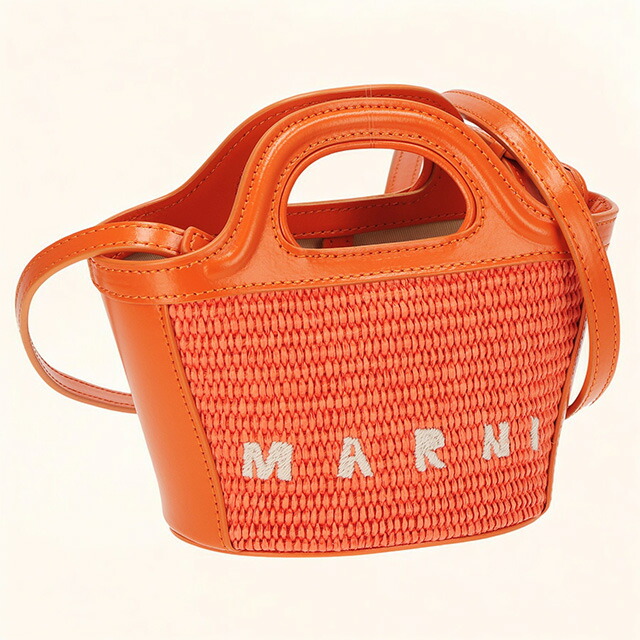 マルニ ハンドバッグ レディース ブランド MARNI BMMP0067Q0-P3860 オレンジ 軽量 小さめ 手提げ 高級 おしゃれ プレゼント 女性 実用的 かわいい