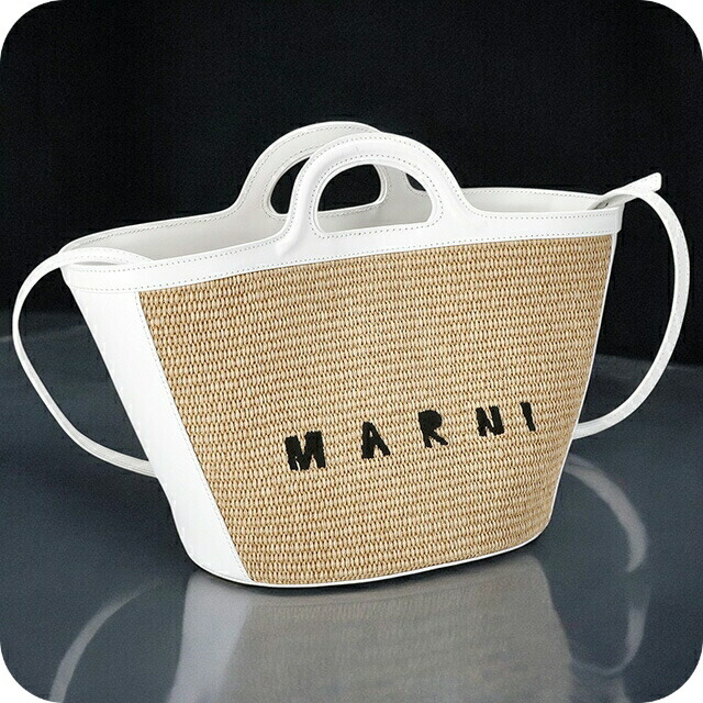 マルニ ハンドバッグ レディース MARNI BMMP0068Q0-P3860 ナチュラルベージュ ホワイト 軽量 小さめ 手提げ ブランド 高級 おしゃれ プレゼント 女性 実用的 かわいい