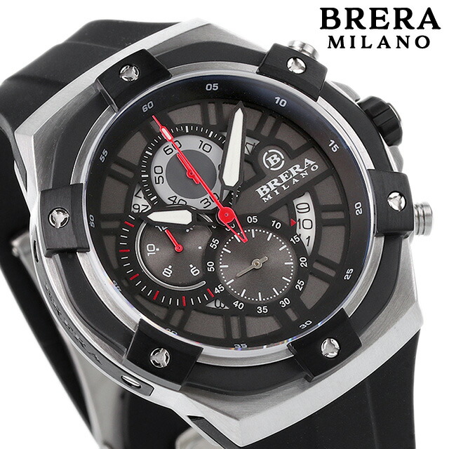 ブレラ ミラノ SUPERSPORTIVO EVO CHRONOGRAPH ラグスポ QUARTZ クオーツ 腕時計 メンズ クロノグラフ BRERA MILANO BMSSQC4501 アナログ ブラック 黒 ブランド おしゃれ 防水 プレゼント 男性 実用的