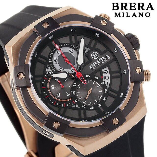 ブレラ ミラノ SUPERSPORTIVO EVO CHRONOGRAPH QUARTZ クオーツ 腕時計 メンズ クロノグラフ BRERA MILANO BMSSQC4502 アナログ ブラック 黒 ブランド おしゃれ 防水 プレゼント 男性 実用的
