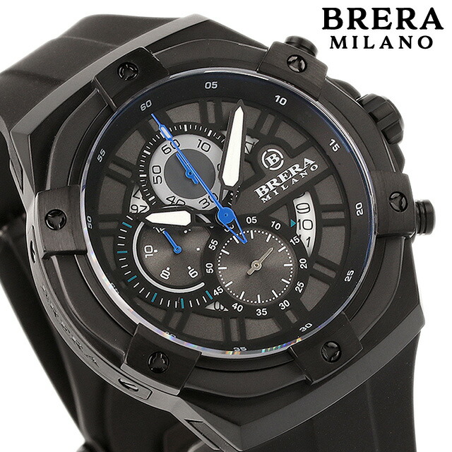 ブレラ ミラノ SUPERSPORTIVO EVO CHRONOGRAPH QUARTZ クオーツ 腕時計 メンズ クロノグラフ BRERA MILANO BMSSQC4503 アナログ ブラック 黒 ブランド おしゃれ 防水 プレゼント 男性 実用的