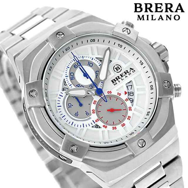 ブレラ ミラノ スーパースポルティーボ EVO クオーツ 腕時計 メンズ クロノグラフ BRERA MILANO BMSSQC4505B-BRC アナログ ホワイト 白 ブランド おしゃれ 防水 プレゼント 男性 実用的