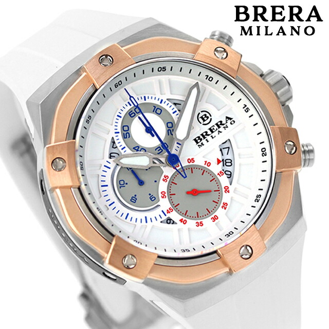 ブレラ ミラノ スーパースポルティーボ EVO クオーツ 腕時計 メンズ クロノグラフ BRERA MILANO BMSSQC4505C アナログ ホワイト 白 ブランド おしゃれ 防水 プレゼント 男性 実用的