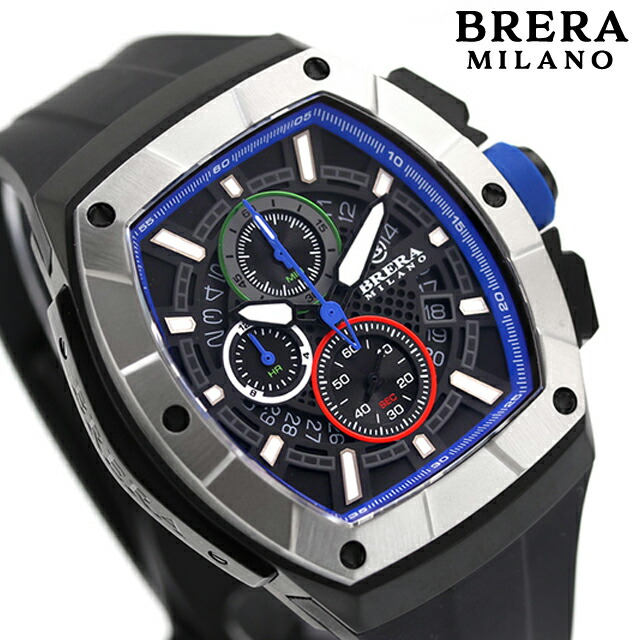 ブレラ ミラノ スーパースポルティーボ トノー クオーツ 腕時計 メンズ クロノグラフ BRERA MILANO BMSSTNQC4103B アナログ ブラック 黒 ブランド おしゃれ 防水 プレゼント 男性 実用的