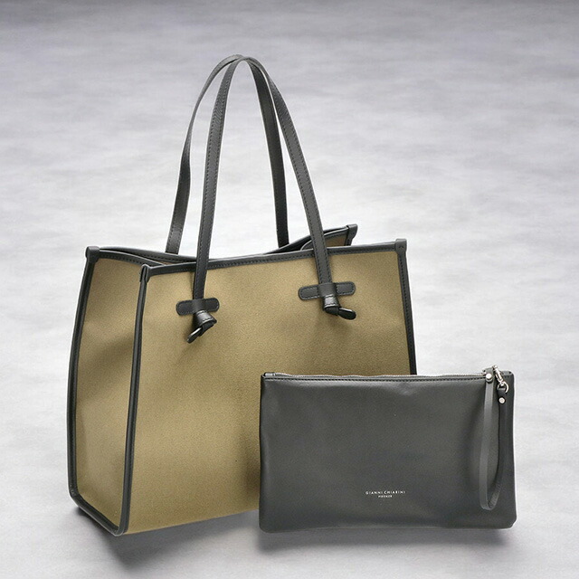 ジャンニキアリーニ トートバッグ レディース ブランド GIANNI CHIARINI BS 6850 CNV-SE カーキ