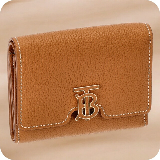 バ－バリ－ 三つ折り財布 レディース ブランド BURBERRY 8049218 ライトブラウン ウォレット 高級 おしゃれ プレゼント 実用的