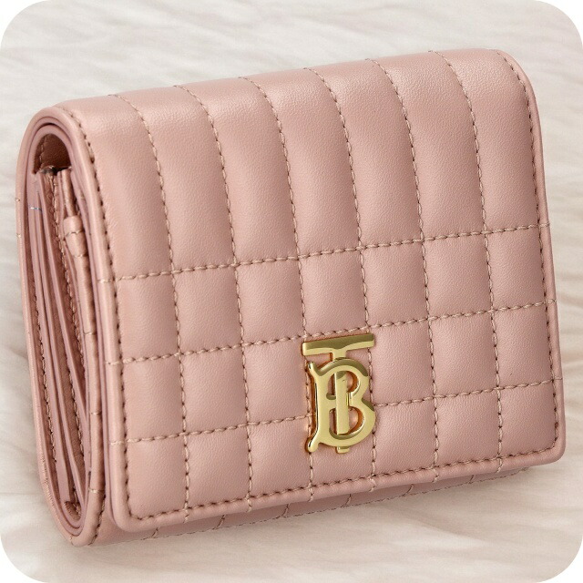 バ－バリ－ 三つ折り財布 レディース ブランド BURBERRY 8062369 ピンク ウォレット 高級 おしゃれ プレゼント 実用的