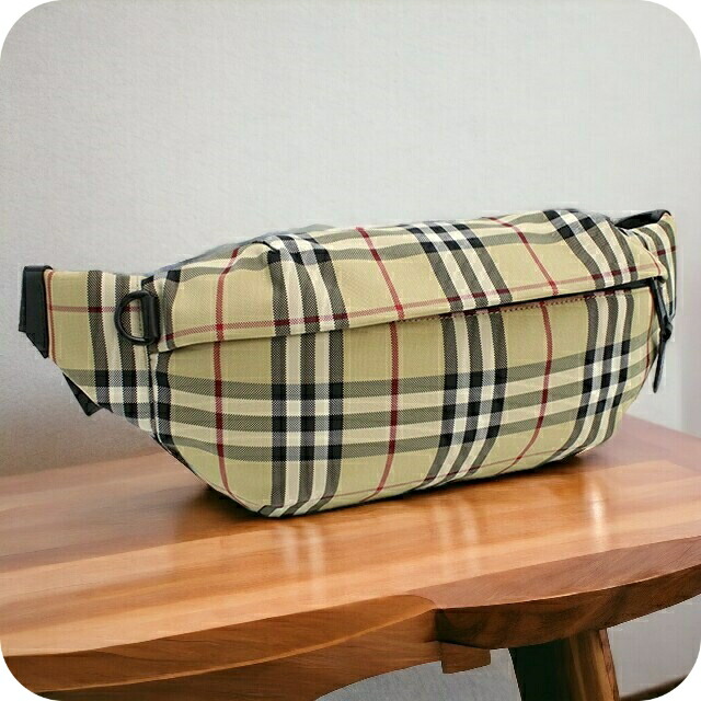 バーバリー ボディバッグ メンズ ブランド BURBERRY ナイロン ルーマニア 8084114 ARCHIVE BEIGE ベージュ系 マルチカラー バッグ プレゼント 実用的