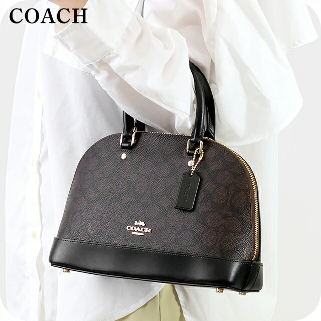 コーチ ハンドバッグ 2way ショルダーバッグ 斜めがけ レディース アウトレット ブランド COACH CCQ26 IMXAQ 27583 ダークブラウン/ブラック 軽量 小さめ 手提げ 高級 おしゃれ プレゼント 女性 実用的 かわいい