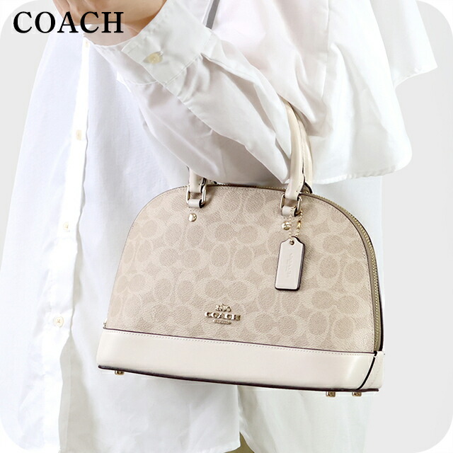 コーチ ハンドバッグ レディース ブランド COACH 27583 2WAY CCQ26 IMXDM 1 ライトベージュ ホワイト バッグ 軽量 小さめ 手提げ 高級 おしゃれ プレゼント 女性 実用的 かわいい