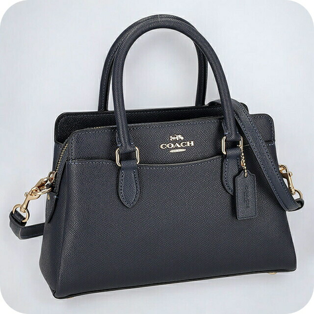 コーチ ハンドバッグ 2way ショルダーバッグ 斜めがけ レディース アウトレット ブランド COACH レザー CH297 IMMID ネイビー 軽量 小さめ 手提げ 高級 おしゃれ プレゼント 女性 実用的 かわいい