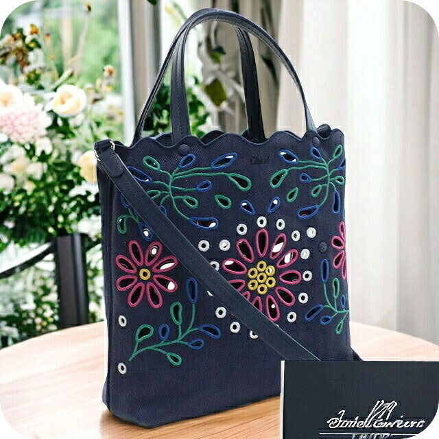 クロエ トートバッグ レディース CHLOE リネン イタリア CHC22SS494G24 NAVY ネイビー系 バッグ 軽量 手提げ ブランド 高級 おしゃれ プレゼント 女性 実用的 かわいい