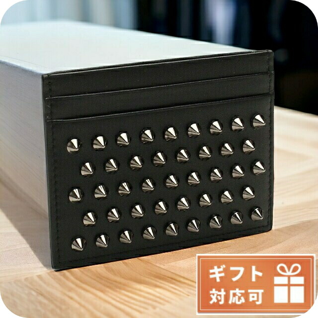 クリスチャン 名刺入れ ルブタン カードケース レディース Christian Louboutin CALF PARIS-SPIKES カーフ イタリア 3165043 BLACK-GUNMETAL ブラック 財布 ブランド 高級 おしゃれ プレゼント 実用的
