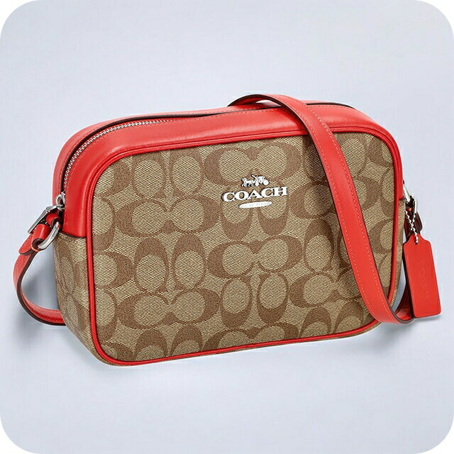 コーチ ショルダーバッグ メッセンジャーバッグ レディース アウトレット ブランド COACH シグネチャー レザー CR135 SVUC3 カーキ/マイアミレッド カーキグリーン 斜めがけ 高級 おしゃれ プレゼント 女性 実用的 かわいい