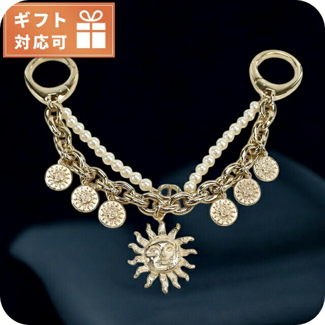 ディオール バッグチャーム レディース ブランド Christian Dior イタリア V1325 GOLD WHITE ゴールド系 ホワイト系 小物